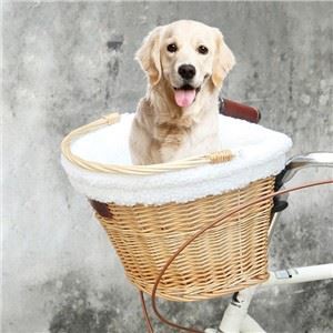 Счастливая поездка плетеные велосипед корзины для собак и кошек