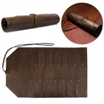 Сумка для ножей шеф-повара в рулоне 12 слотов Кожаная водонепроницаемая кухонная утварь Сумка для хранения лезвий