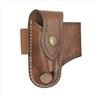 Leather EDC Multitool Pouch Holster Brown With Belt Clip